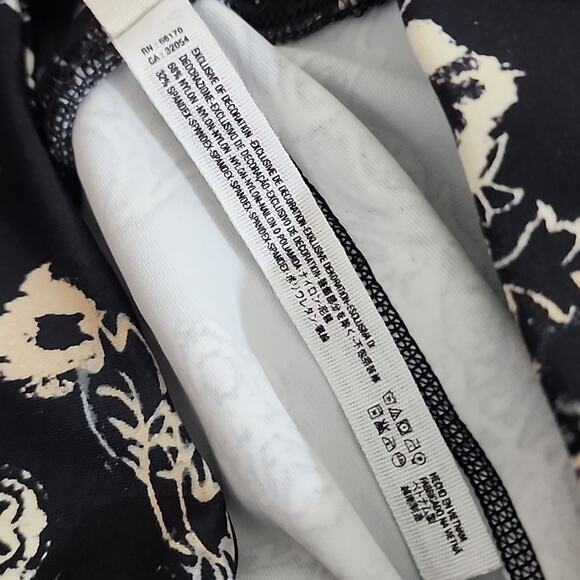 Free People Freestyle Medium Black Floral Striped Leggings - Picture 6 of 7